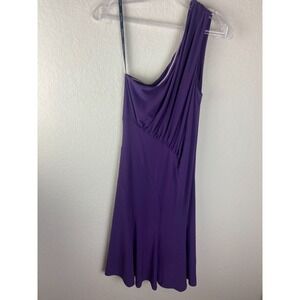 Joseph Ribkoff Womens Mini Dress Purple US Size 8 One Shoulder Short Solid